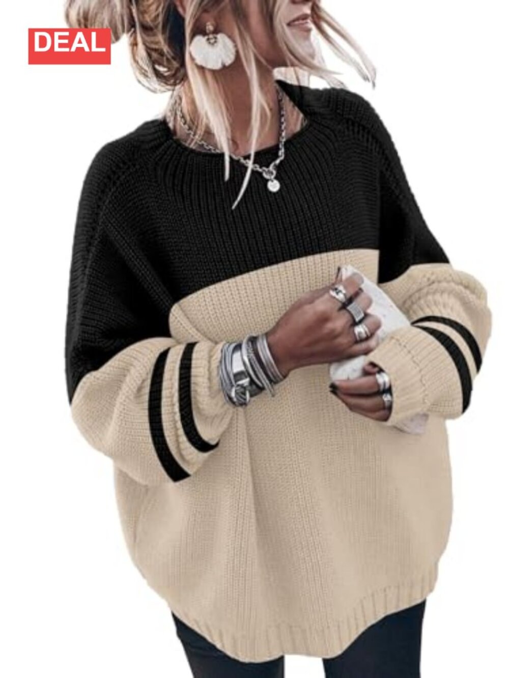 Oversized Chunky Knit Pullover Sweater Mock Neck Batwing Long Sleeve